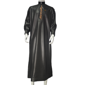 Abito da Preghiera Islamico Tradizionale per Uomo in <span class=keywords><strong>Velluto</strong></span> <span class=keywords><strong>di</strong></span> Seta Fatto a Mano, Lunghezza alla Caviglia, <span class=keywords><strong>Maniche</strong></span> <span class=keywords><strong>Lunghe</strong></span>, Vendita all'Ingrosso - Product Image 4