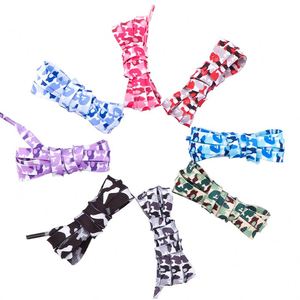 Cordones de Zapatos con Estampado de Camuflaje, 1 Par, NUEVOS, de 0.8 cm de Ancho, 8 mm, de Poliéster, Planos, Accesorios para Zapatillas - Product Image 3