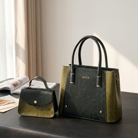 QAZA Sacs à Main Femme 2026 Nouvelle Collection Luxe en Cuir PU Triple Compartiment Plaqué Or 3-en-1 Sac Fourre-tout et Ensemble de Sacs à Main