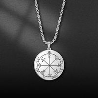 Collar Talismán de la Figura Mística de Salomón de Myshape, Sello Pentáculo de Mercurio, Luna, Sol, Kabbalah, Amuleto, Joyería de Acero Inoxidable
