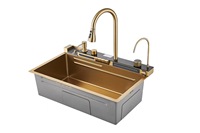 Évier multifonctionnel de haute qualité en acier inoxydable 304, moderne, intelligent, en cascade, pour cuisine