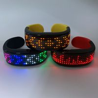Bracelet LED Lumineux en Silicone Rechargeable RICHSHINING pour Course Nocturne, Événements Sportifs, Piste de Danse, Affichage Défilant d'Informations, Utilisation Intérieure