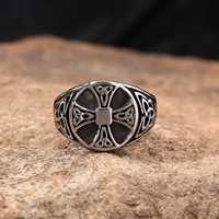 Bague de mode masculine en acier inoxydable, style celtique historique, vente en gros