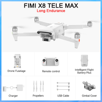 FIMI X8 Tele MAX Double caméra Grand angle Zoom 4K Prise de vue de nuit Appel vocal en direct Connectivité 4G Photographie aérienne