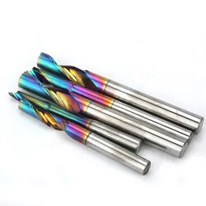 HYCNC 8mm 10mm alüminyum Metal freze kesicisi uçları Cnc Router parçaları fabrika satış tek flüt Tungsten karbür End Mill torna