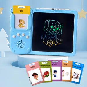 Kids Interactive English Animal Emotion Flash-Karte LCD-Schreibtafel Sprechende Karteikarten Zeichnen von Lernspiel zeug für das Alter