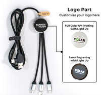 Câble de charge USB GRS 6 en 1 LED écologique 120 cm, boîte personnalisée, coffret cadeau de remerciement pour festival