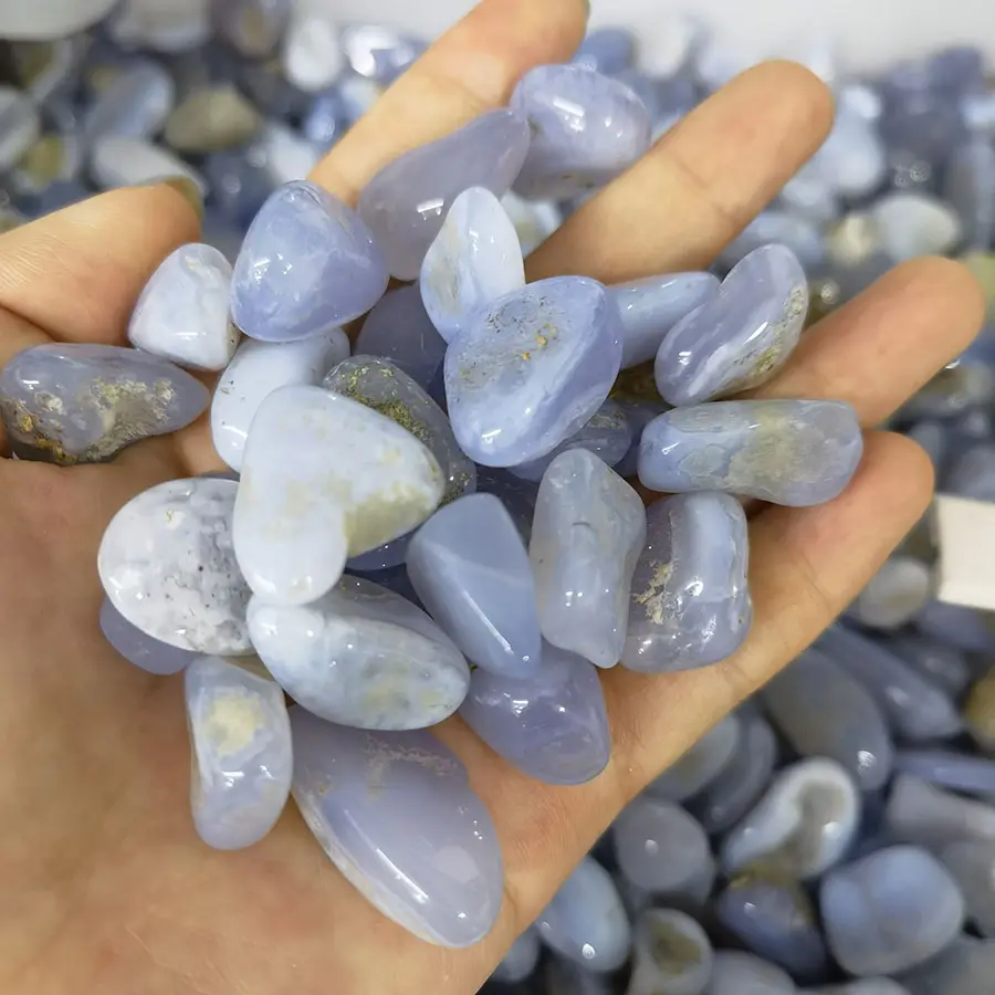 Blue Lace Agate Semi Tumbled Gemstone Mini Chips 5-10 mm Wholesale Bulk Lot 