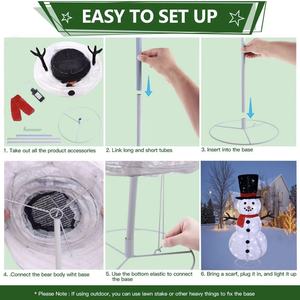 최고 판매 6 Ft 조명 크리스마스 야외 눈사람 120 LED 조명 휴일 크리스마스 마당 봉제 눈사람 - Product Image 6