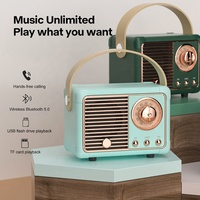 Altavoz Portátil de Estilo Retro para 5.3, Sonido Inalámbrico de Alta Fidelidad, Múltiples Modos de Reproducción, Recargable, Pantalla, Hogar y Oficina