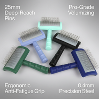 Brosse démêlante professionnelle Histo Tree à picots longs de haute qualité en acier inoxydable de qualité industrielle pour démêlage en profondeur en salon