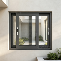 Fenêtre coulissante horizontale en aluminium moderne pour résidence, grande fenêtre coulissante à panneaux de verre