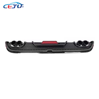 Kit d'accessoires extérieurs de voiture ABS Carbon Look Diffuseur de lèvre de pare-chocs arrière avec embouts d'échappement de feu stop pour MG 5 GT AP32 2020-2024