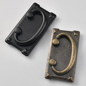 Jingmao Chinese Style Rectangle Zinc Alloy Drawer Handle Bronze <b>Black</b> 64mm Hole Spacing Durable Furniture Hardware - Product Image 2