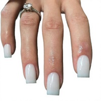 Ongles à presser populaires en plastique blanc carré, longueur moyenne, couleur unie, épais, pré-dessinés, fabriqués en Chine, 24 pièces
