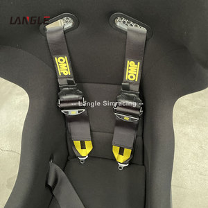 Harnais de sécurité pour siège de voiture universel à 5 points, noir et orange, pièces de ceinture de sécurité de 2/3 pouces, simulateur de course avec ceinture de siège - Product Image 1