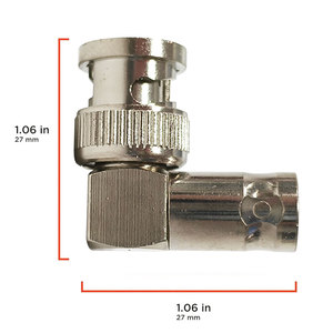 75 Ohm UHD HD Video 90 Degree RF Coax Coaxial Cable Adapter Right Angle BNC Male to Female Connector <strong>Plug</strong> for <strong>CCTV</strong> - Product Image 3