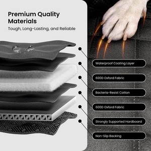Lujo ecológico superventas antideslizante duradero impermeable Oxford sólido asiento trasero extensor perro coche asiento cubierta mascota hamaca - Product Image 3