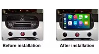 2 32GB Android 12 7 Zoll OLED Autoradio graphie GPS DSP WIFI Mirror Link Tragbar für Fiat 500 2007-2015 Schwarz/Weiß"