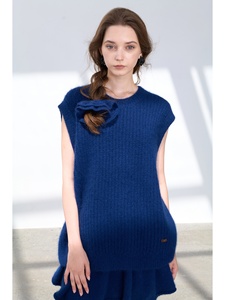 100% Pure Cashmere Sleeveless Vest Women Oversized Crew Neck <strong>Longline</strong> Knitwear Elegant Warm Winter Layering Pullover <strong>Jumper</strong> Top - Product Image 3