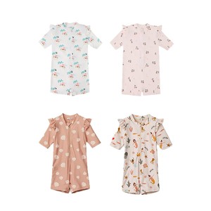 Traje de Baño de Princesa para Bebé Niña, Estilo Ins, con Encaje, Manga Larga, UPF50+, Alta Elasticidad, con Cierre y Volantes - Product Image 5