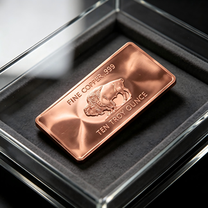 Lingote de Cobre Fino .999 de 10 Onzas, Placa Rectangular de Búfalo, Arte Coleccionable Troquelado, Barra de Cobre - Product Image 5