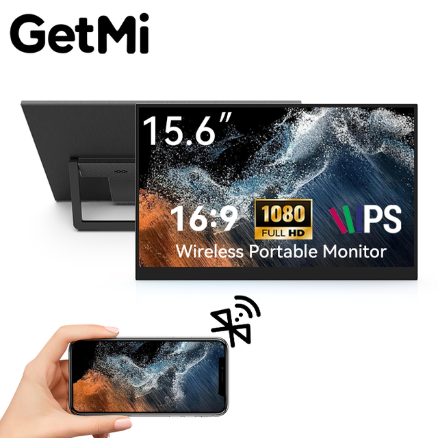 GetMi 15.6 Inch FHD 1080P IPS Portable Monitor Type C and Mini HDMI Ports for Laptop Second Screen Travel Entertainment Monitor