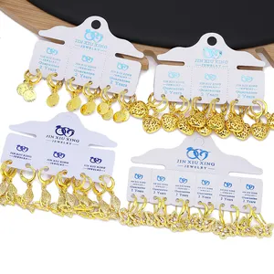 JXX hoop drop fashion earring zircon 24k gold plated brass heart earrings butterfly wholesale bulk