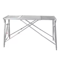 Plateforme de travail escamotable et pliable en acier galvanisé, hauteur réglable, capacité de charge 400 kg, verrouillage manuel de sécurité