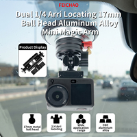 Adaptateur à rotule en aluminium de 17 mm avec broche de positionnement Arri et vis 1/4 pour GoPro13, Insta360 X4, DJI Osmo Action et montage sur moniteur