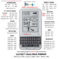 LILYGO T-Deck Max ESP32-S3 Dispositivo de Desarrollo Multifuncional Portátil con Pantalla de Papel Electrónico de 3.1 Pulgadas + LoRa + 4G + GPS, Terminal IoT de Bajo Consumo