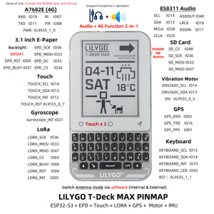 Terminal IoT multifonctionnel portable LILYGO T-Deck Max ESP32-S3 avec écran E-Paper de 3,1 pouces + LoRa + 4G + <span class=keywords><strong>GPS</strong></span> basse consommation - Product Image 6
