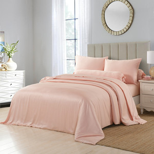 Vente en gros usine – Housse de couette de mariage rose imprimée en microfibre 400TC, tissu pré-lavé, doux et chaud, ensemble de couette en stock - Product Image 5