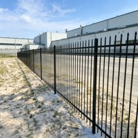 Clôture en métal galvanisé de haute qualité, sans entretien, avec piquets verticaux à pointe, pour la protection des périmètres des installations commerciales