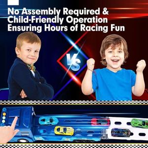 Porte-voitures 2 en 1 transformable en circuits de course avec double lanceur pour enfants - Product Image 5