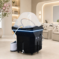 Bac à shampoing portable blanc sans plomberie avec réservoir d'eau, chaise de lavage mobile pour salon de coiffure et spa