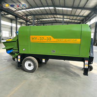 Pompe à béton diesel mobile efficace pour petits projets, montée sur remorque, machine de livraison de ciment sur roues
