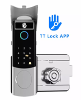 Serrure connectée Sinovo Tuya, étanche, extérieure, biométrique, avec lecteur d'empreintes digitales, clavier numérique, déverrouillage facial et interphone vidéo