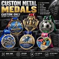 Médaille sportive plaquée or finition mate, logo personnalisé, design gravé en cuivre antique