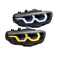 Faros Delanteros LED Bicolor de Doble Proyector y Luces de Circulación Diurna Blancas/Amarillas de 12V, Versión V2, para BMW Serie 4 F32 F36 F80