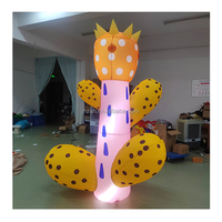 Fleur gonflable personnalisée pour jardin avec lumières LED, en tissu Oxford, installation facile pour la décoration des places publiques