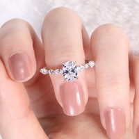 Bague de fiançailles en argent sterling 925 OAHLAN, bijoux fins de luxe, diamant moissanite ovale de 3 carats pour femmes, mariage