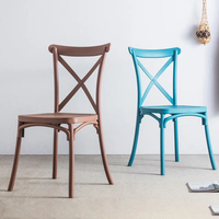 Chaise de mariage empilable en plastique à dossier croisé, vente chaude, prix de gros usine, Chine