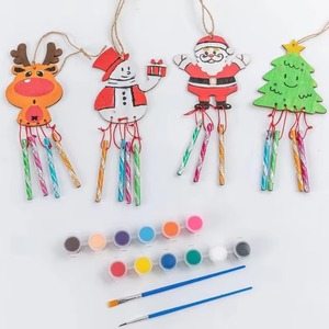 โมบายไม้ DIY ของเล่นเด็ก งานฝีมือไม้สร้างสรรค์ รูปสัตว์ กราฟฟิตี รถยนต์ ของเล่นระบายสีเพื่อการศึกษา - Product Image 1