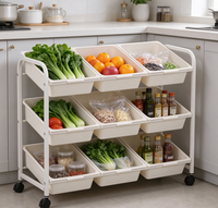 Étagère de cuisine amovible, multi-niveaux, du sol au plafond, pour fruits et légumes, rangement pour collations dans les espaces étroits