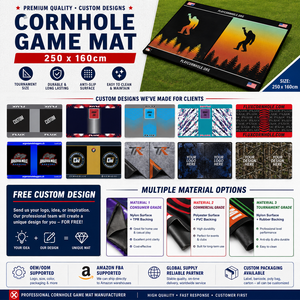 Tapis de jeu de Cornhole personnalisé imprimé sur mesure, tapis de lancer de marque OEM pour la vente en gros et la revente en vrac - Product Image 4
