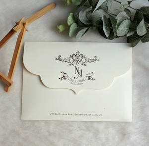 Invitaciones <span class=keywords><strong>de</strong></span> Boda con Textura Única en Cartulina, Sobres con Corte Troquelado, Modelos <span class=keywords><strong>de</strong></span> Tarjetas <span class=keywords><strong>de</strong></span> Invitación <span class=keywords><strong>de</strong></span> Matrimonio con Letras Doradas y Negras - Product Image 4