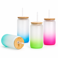 Vente en gros usine : Tasses personnalisées 16oz, Gobelets en verre pour sublimation, Bouteilles en verre dépoli transparentes pour bière et lait avec paille