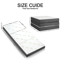 Matelas pliable de haute qualité à 3 plis en mousse à mémoire de forme, compressé et portable