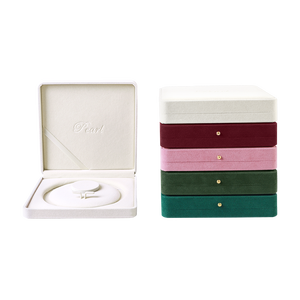 Caja de Joyería de Terciopelo de Lujo para Collares de Perlas, Caja de Empaque para Joyería para Mujer, con Logotipo Personalizado - Product Image 4